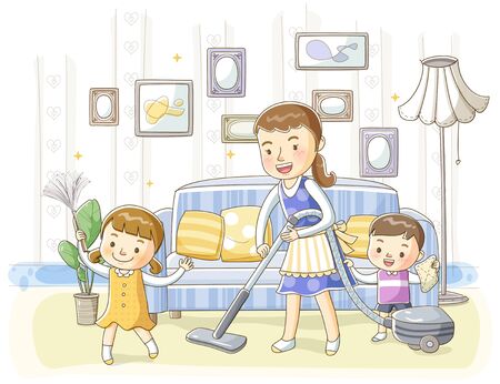 Family Life Illustrationの写真素材