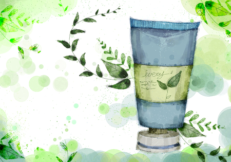 Abstract Flowers Background, Lotion Illustrationの写真素材