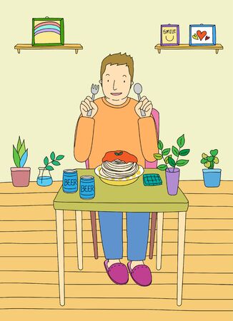 A Single Man's Life Illustrationの写真素材