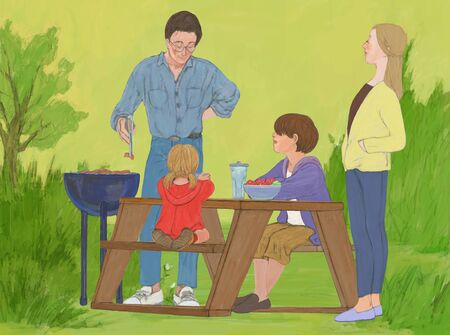 Family Life Illustrationの写真素材
