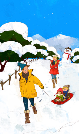 Family Fun Time Illustrationの写真素材