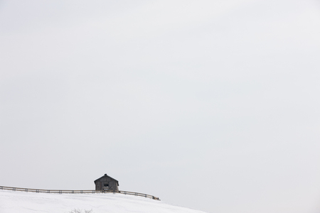 snow, hut, South Korea, Pyeongchang,の写真素材