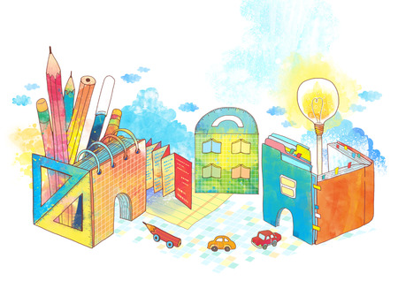 Abstract Child Education Illustrationの写真素材