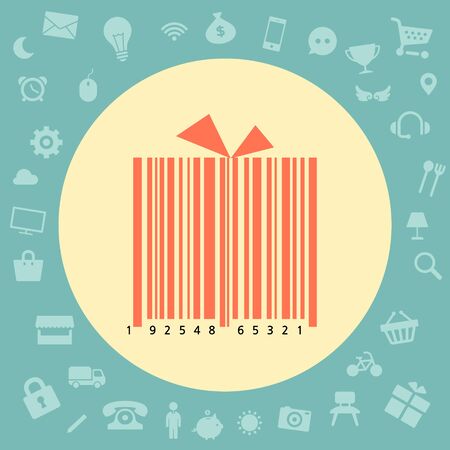 Vector illustrations-giftbox-barcodeのイラスト素材