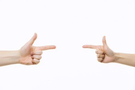 Rock Scissors Paper Close-Upの写真素材