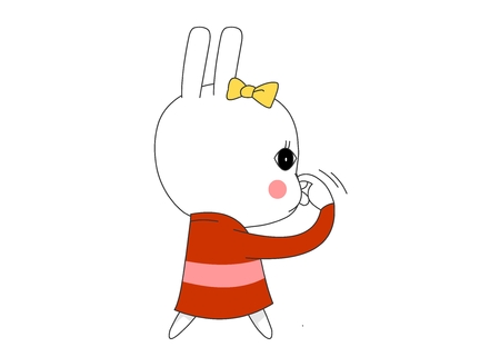 Animal character vector illustration-rabbitのイラスト素材
