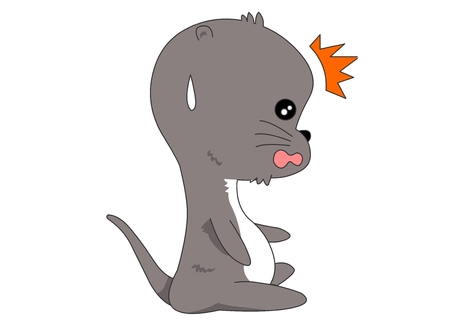 Animal character vector illustration-otterのイラスト素材