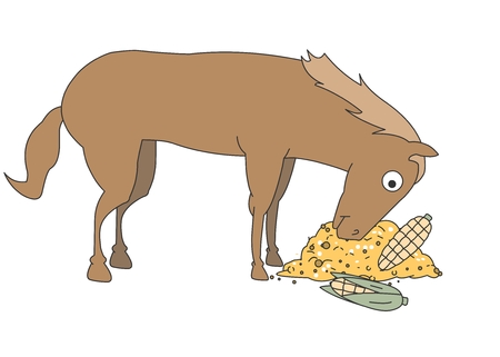 Animal character vector illustration-horseのイラスト素材