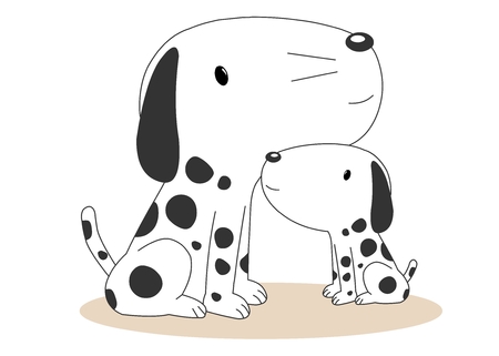 Animal character vector illustration-puppyのイラスト素材