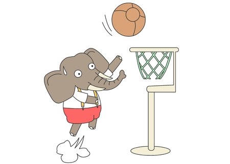 Animal character vector illustration-elephantのイラスト素材