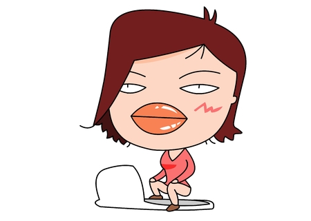 Funny female character vector illustrationのイラスト素材