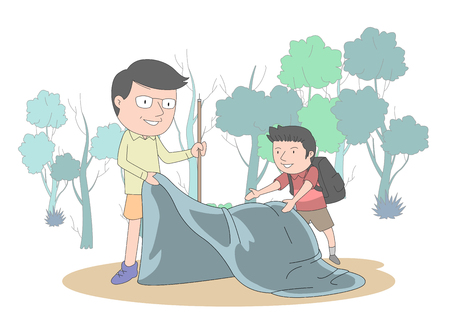 Happy family vector illustration.のイラスト素材