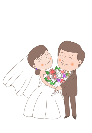 Newlyweds In Loveのイラスト素材