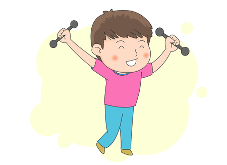 Weight training Illustrationのイラスト素材