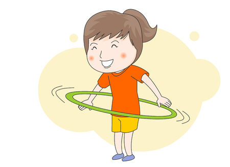 Hula hooping Illustrationのイラスト素材