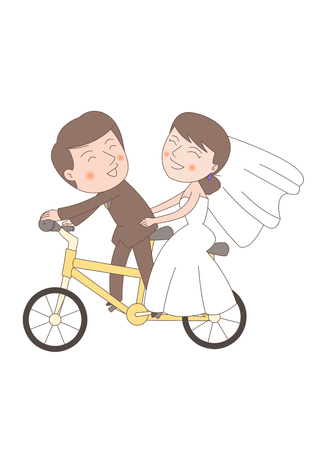 Newlyweds In Loveのイラスト素材