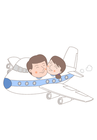 Newlyweds In Airのイラスト素材