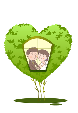 Newlyweds In Loveのイラスト素材