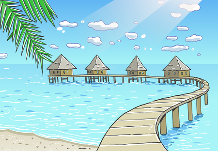 Beautiful Beach Illustrationのイラスト素材