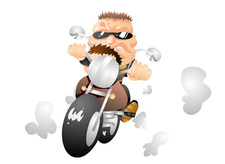Tough guy riding a motorcycleのイラスト素材
