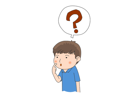 A curious boy with a questionのイラスト素材