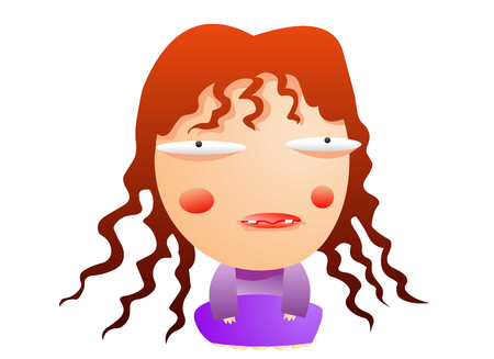 Girl looking dorkyのイラスト素材