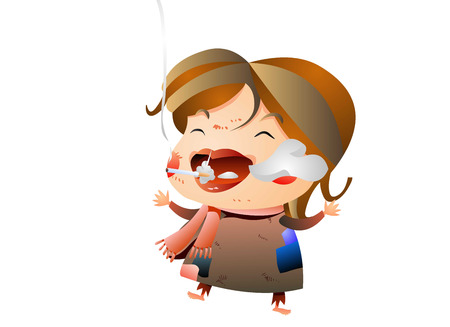 Woman smokingのイラスト素材