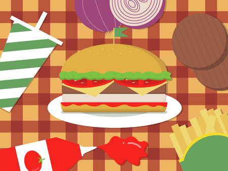 food vector illustration_hamburgerのイラスト素材