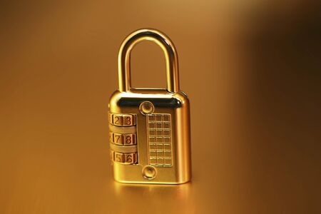 Padlock with combination lockの写真素材