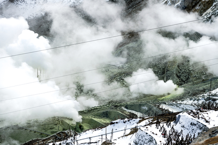 active sulfur on volcanic valley, Japanの写真素材