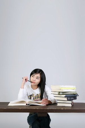 Asian students- Isolated on studio shotのeditorial素材