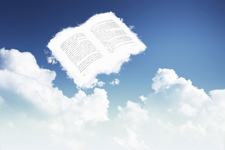 Book-shaped cloud in the skyの写真素材