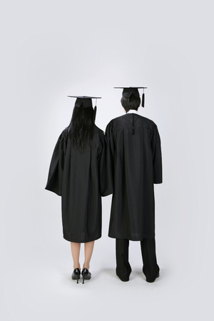 Asian students- Isolated on studio shotの写真素材