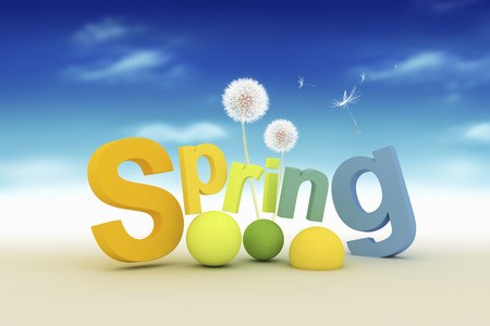 Spring 3d textの写真素材