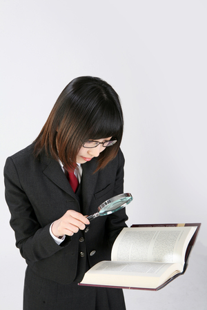 Asian students- Isolated on studio shotの写真素材