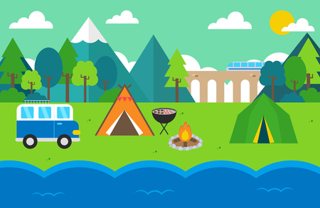 Summer vacation concept vector illustrationのイラスト素材