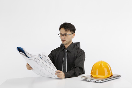 architect- Isolated on studio shotの写真素材