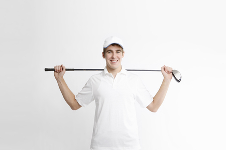 golfer- Isolated on studio shotの写真素材