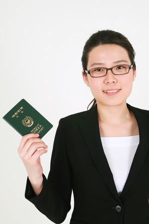 Asian business people - isolated on whiteの写真素材