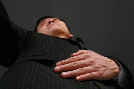 Low angle view of business manの写真素材