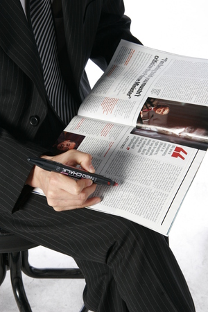 Young Asian businessman posing in the studio - isolated on whiteのeditorial素材