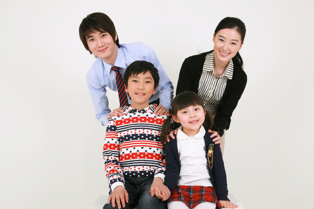 Two teachers and two little boysのeditorial素材