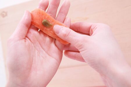 Cooking class with children - isolated on whiteの写真素材