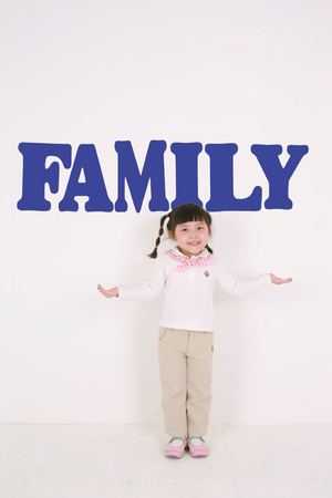 An asian big family dressed casually - isolated on whiteの写真素材