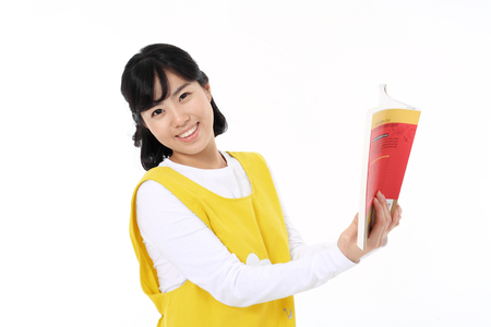 Daily life of asian housewife - isolated on whiteの写真素材