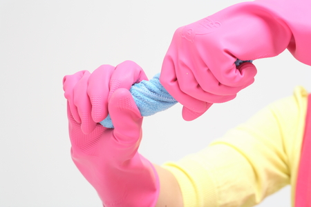 Daily life of asian housewife - isolated on whiteの写真素材