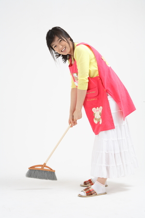 Daily life of asian housewife - isolated on whiteのeditorial素材