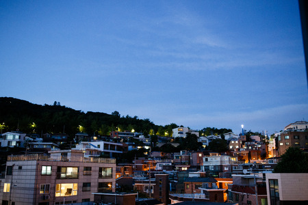 Seoul when the sun sets, Seoul, South Koreaの写真素材