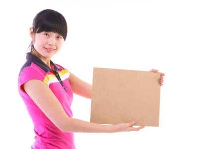 Young people with props in the studio,isolated on white.の写真素材