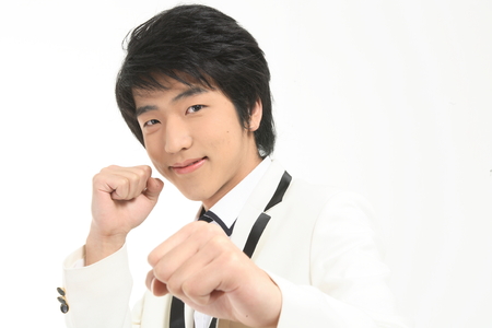 Boys in the studio,isolated on white.の写真素材